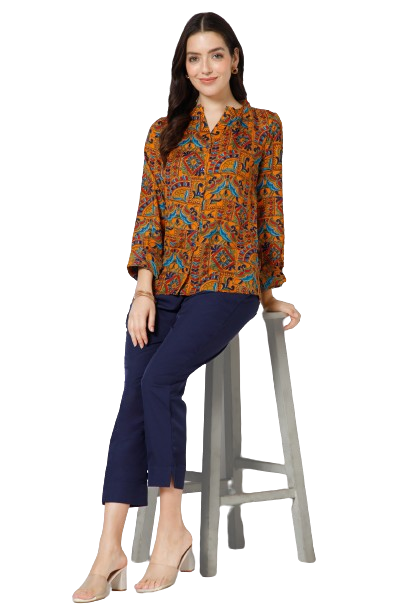 Women's Printed Shirt Full Sleeves with Pants Co-Ord Set